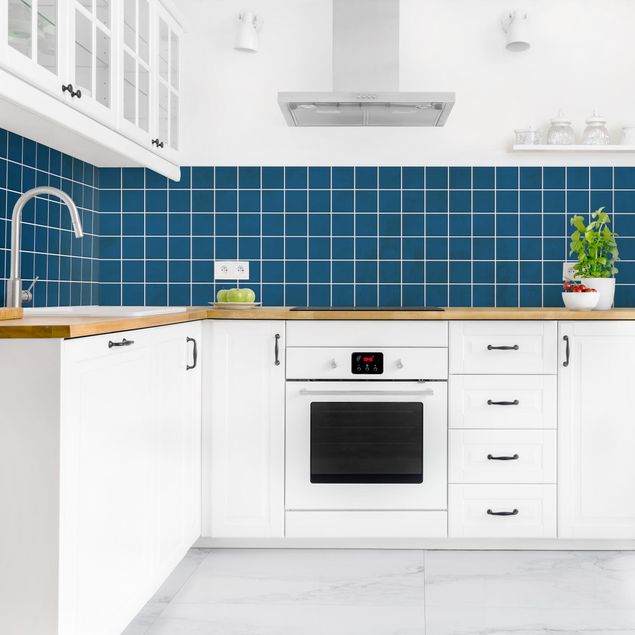 Spritzschutz Küche Fliesenoptik Mosaik Beton Fliesen - Blau