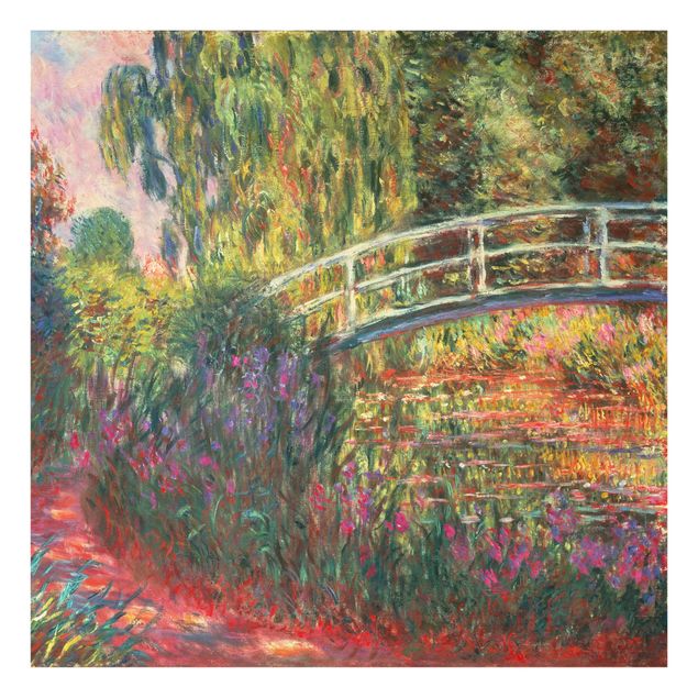 Küchenrückwand Glas Landschaft Claude Monet - Japanische Brücke im Garten von Giverny
