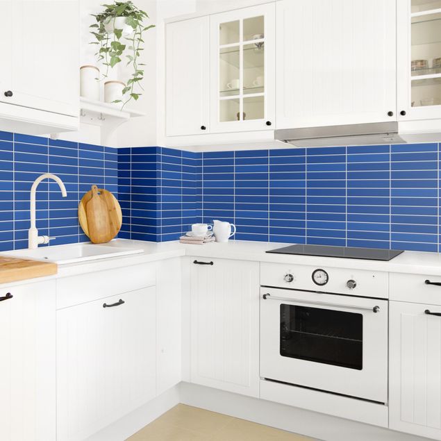 Küchenrückwand einfarbig Metro Fliesen - Blau