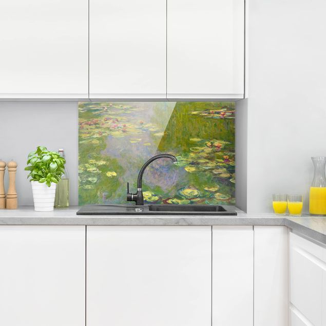 Spritzschutz Glas magnetisch Claude Monet - Grüne Seerosen