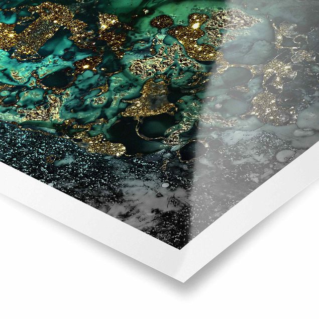 Poster bestellen Goldene Meeres-Inseln Abstrakt