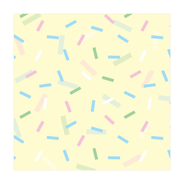 Teppich pastell Buntes Konfetti aus Pastellstreifen
