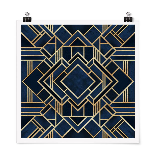 Poster - Art Deco Gold - Quadrat 1:1