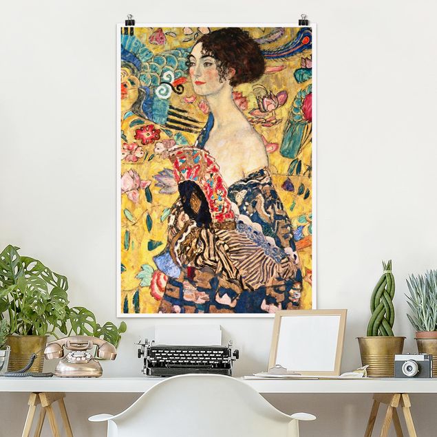 Bilder Jugendstil Gustav Klimt - Dame mit Fächer