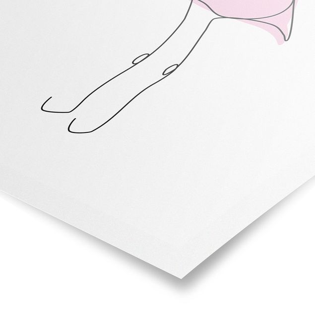 Poster - Flamingo Line Art - Hochformat 4:3