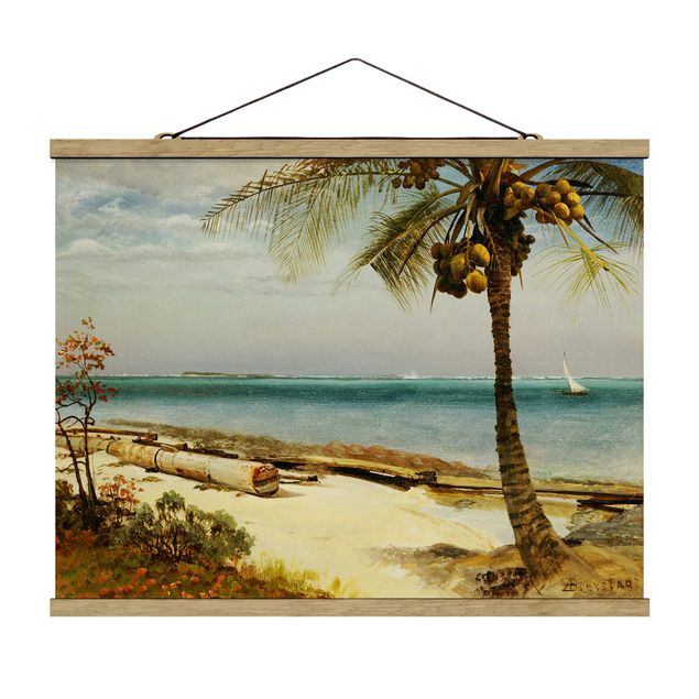 Stoffbilder zum Aufhängen Albert Bierstadt - Küste in den Tropen