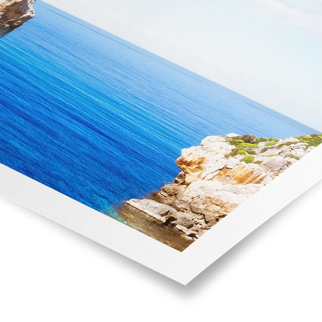 Poster - Cala de Deia in Mallorca - Panorama Querformat