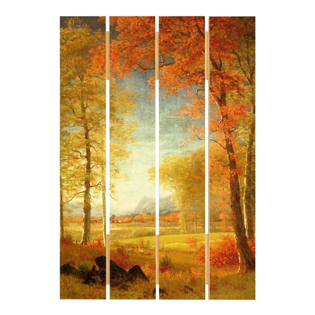 Moderne Holzbilder Albert Bierstadt - Herbst in Oneida County, New York