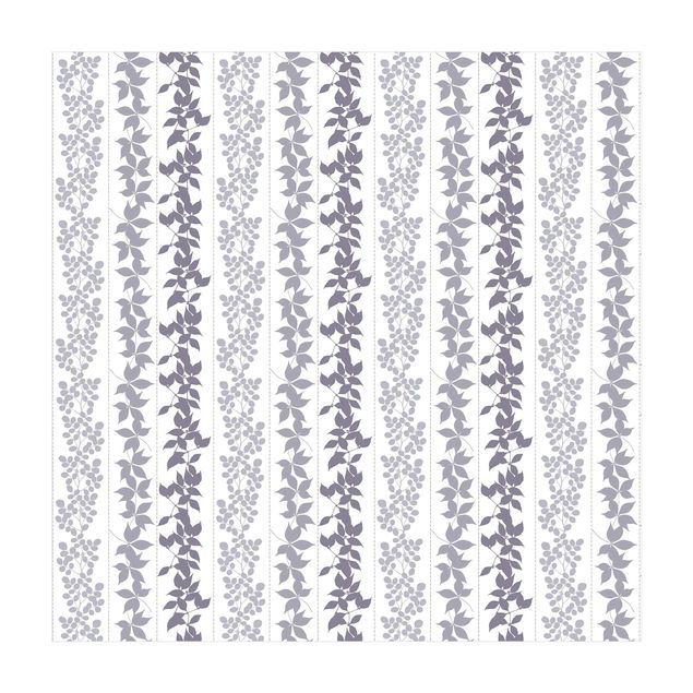 Violett Teppich Blatt Silhouetten mit Streifen