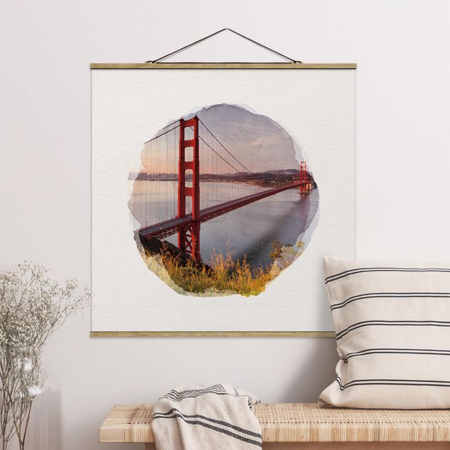 Wandbilder Wasserfarben - Golden Gate Bridge in San Francisco