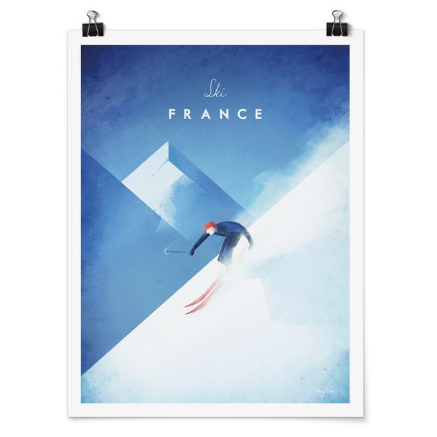Vintage Poster Reiseposter - Ski in Frankreich
