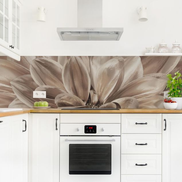 Küchenrückwände selbstklebend Bronzener Dahlientraum
