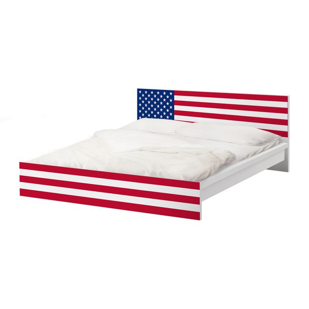 Möbelfolie IKEA Malm Bett Flag of America 1