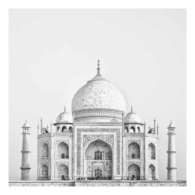 Glas Spritzschutz - Taj Mahal in Grau - Quadrat - 1:1