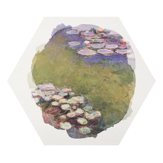 Bilder Hexagon Wasserfarben - Claude Monet - Seerosen