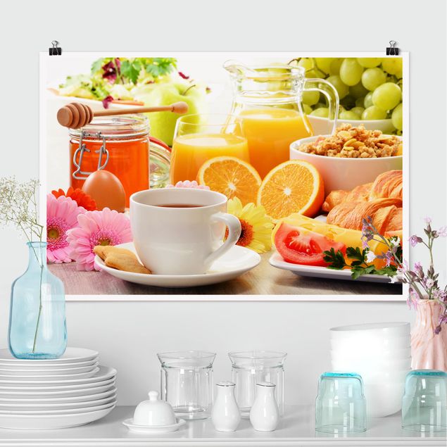 Wandbilder Sommerlicher Frühstückstisch