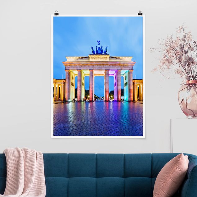 Poster Städte Erleuchtetes Brandenburger Tor