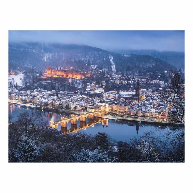 Alu Dibond Druck Winterliches Heidelberg