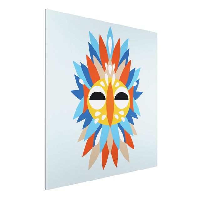 Wandbilder Tiere Collage Ethno Maske - Papagei