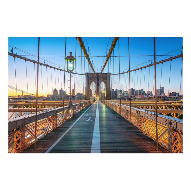 Alu Dibond Bilder Morgenblick von der Brooklyn Bridge