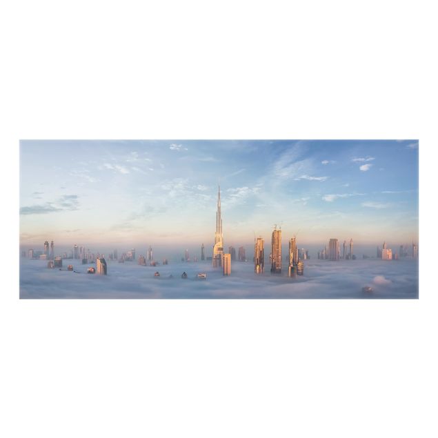 Spritzschutz Glas - Dubai über den Wolken - Panorama - 5:2