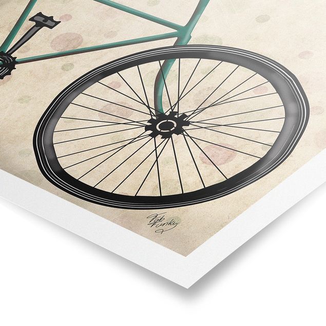 Vintage Poster Radtour - Basset auf Fahrrad