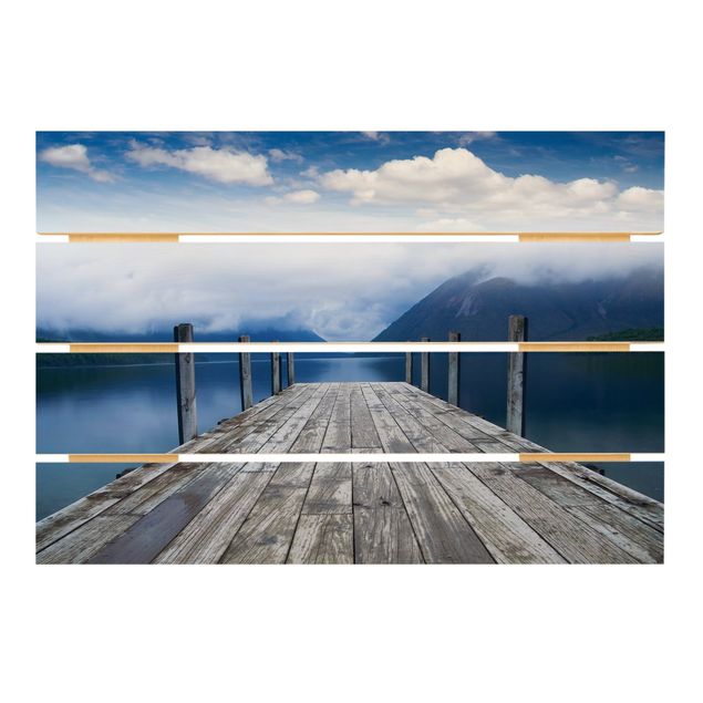Holzbild - Nelson Lakes National Park Neuseeland - Querformat 2:3