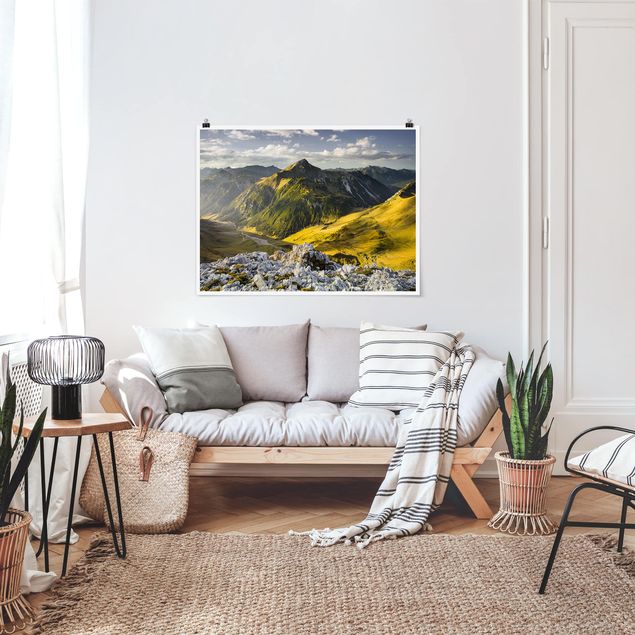 Poster kaufen Berge und Tal der Lechtaler Alpen in Tirol