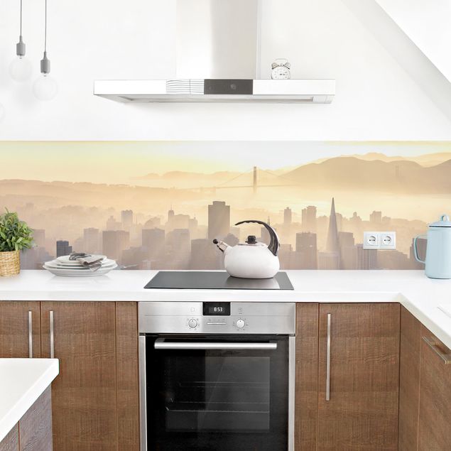 Küchenrückwand Skyline San Francisco im Morgengrauen