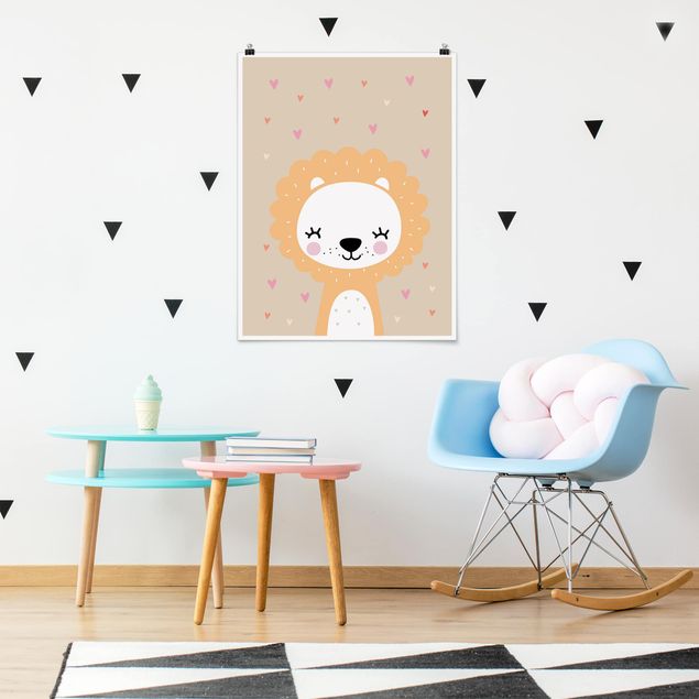 Poster Kinderzimmer Tiere Der liebe Löwe