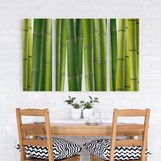 Leinwand Blumen Bambuspflanzen