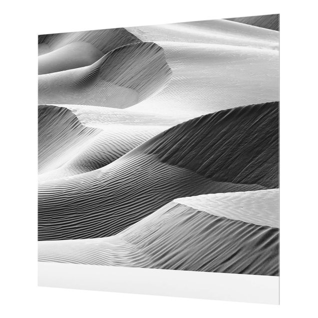 Spritzschutz Glas - Wellenmuster im Wüstensand - Quadrat 1:1