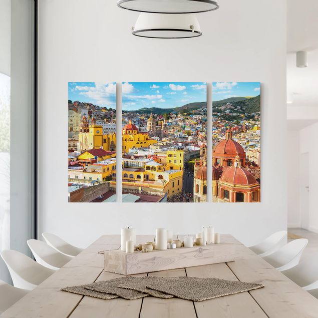 Leinwandbild Kunstdruck Bunte Häuser Guanajuato