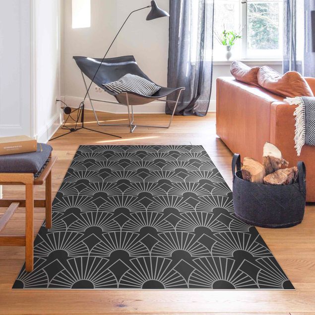 Teppiche Art Deco Strahlende Bögen Linienmuster