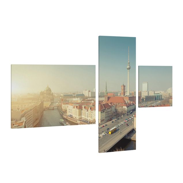 Moderne Leinwandbilder Wohnzimmer Berlin am Morgen
