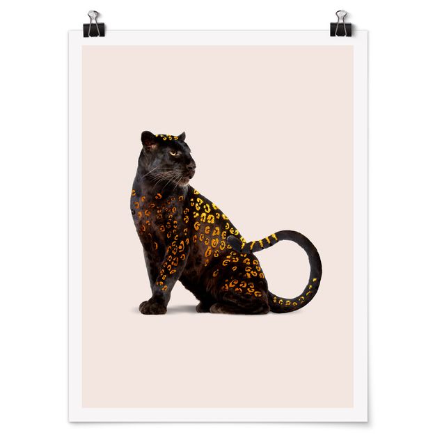 Poster Tiere Goldener Panther