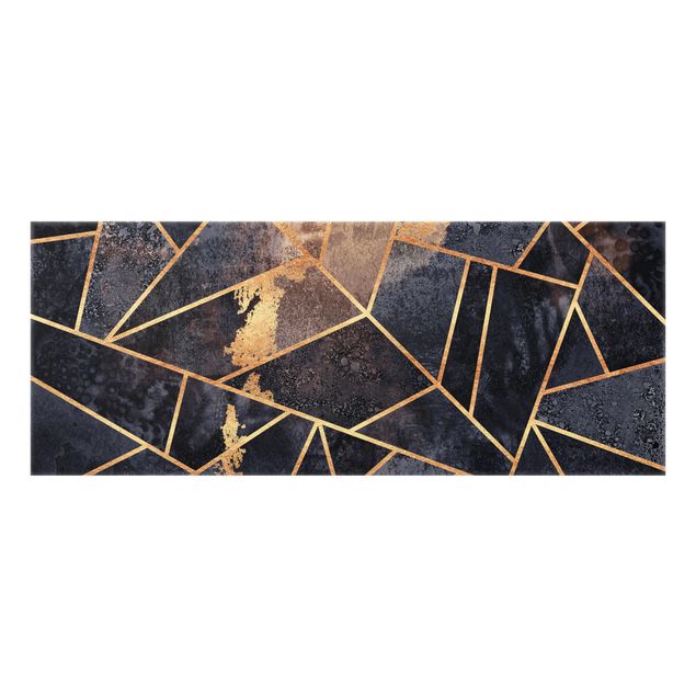 Glasrückwand Küche Muster Onyx mit Gold