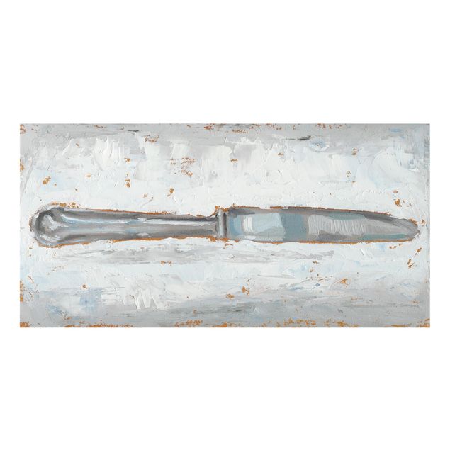 Spritzschutz Glas - Impressionistisches Besteck - Messer - Querformat - 2:1