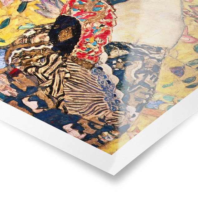 Wandbilder Kunstdruck Gustav Klimt - Dame mit Fächer