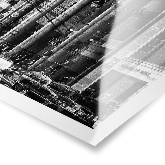Poster - NYC Urban schwarz-weiß - Panorama Querformat
