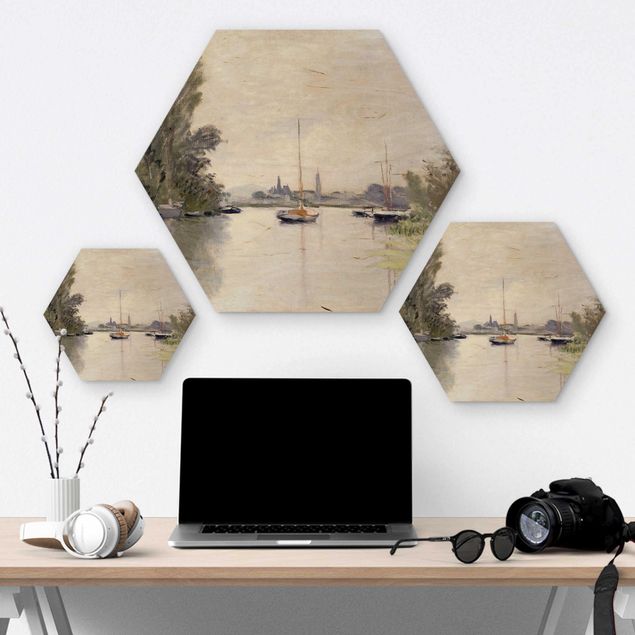 Hexagon Bild Holz - Claude Monet - Argenteuil