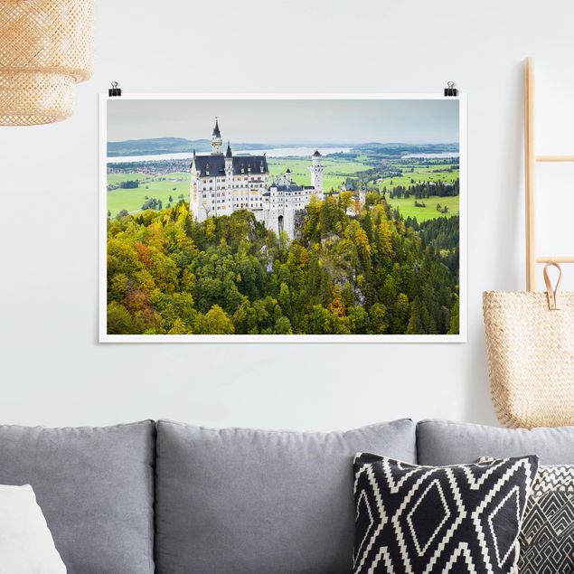Poster - Schloss Neuschwanstein Panorama - Querformat 2:3