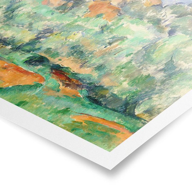 Poster Landschaft Paul Cézanne - Haus auf Anhöhe