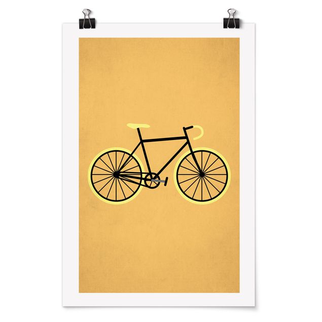 Poster - Fahrrad in Gelb - Hochformat 3:2