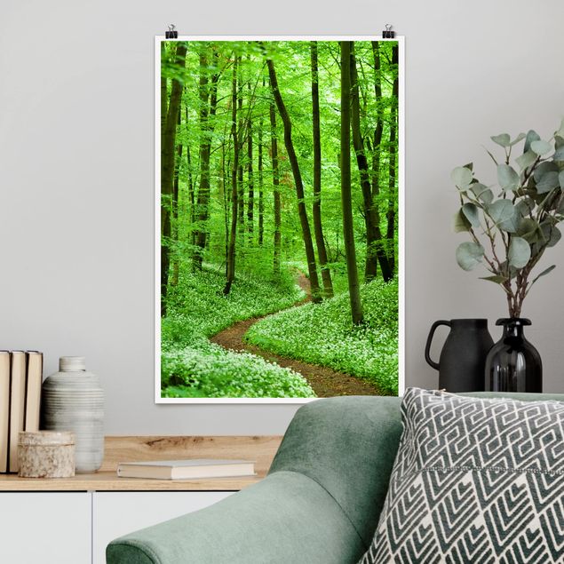 Natur Poster Romantischer Waldweg
