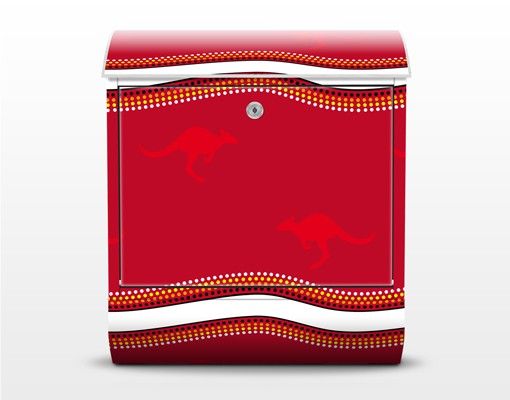 Postkasten rot Rotes Känguru Muster