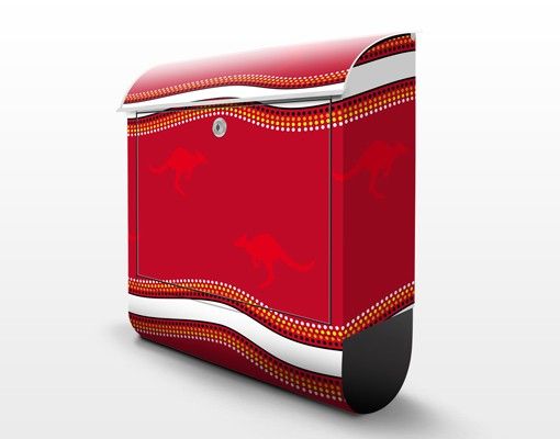 Designer Briefkasten Rotes Känguru Muster