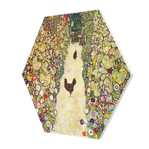 Kunstkopie Gustav Klimt - Gartenweg mit Hühnern