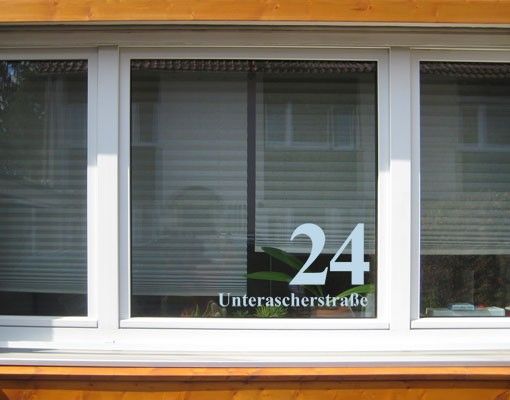 XXL Fensterbilder No.UL1032 WunschText Strasse und Hausnummer