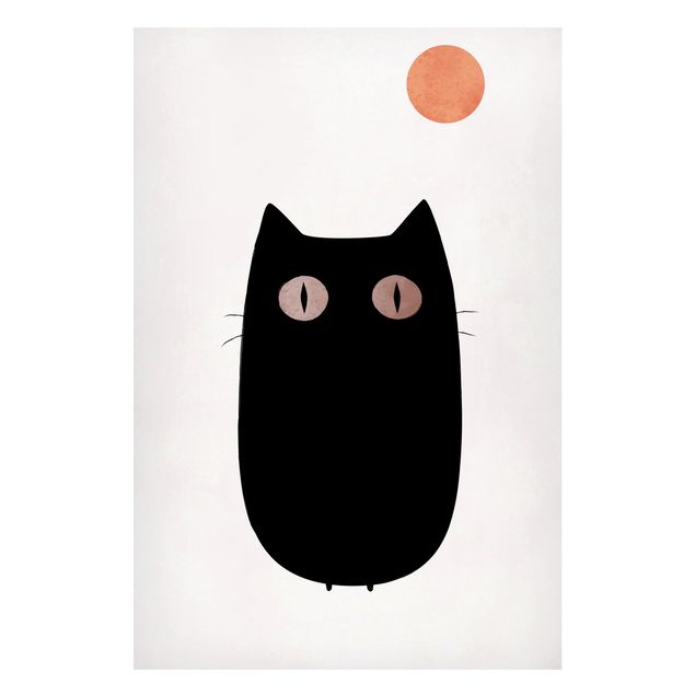 Magnettafel Büro Schwarze Katze Illustration